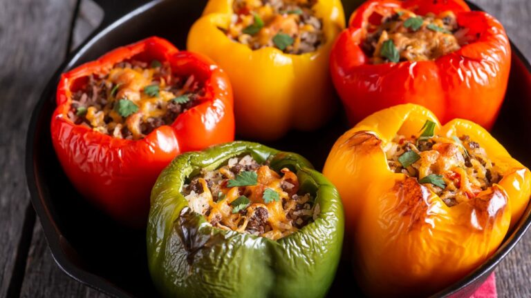 Ardei umpluți cu bulgur și ciuperci: rețetă vegetariană